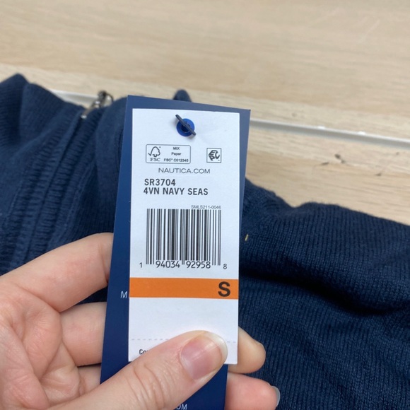 Nautica SR3704 Quarter Zip Sweater Blue Size SMALL - Picture 6 of 7